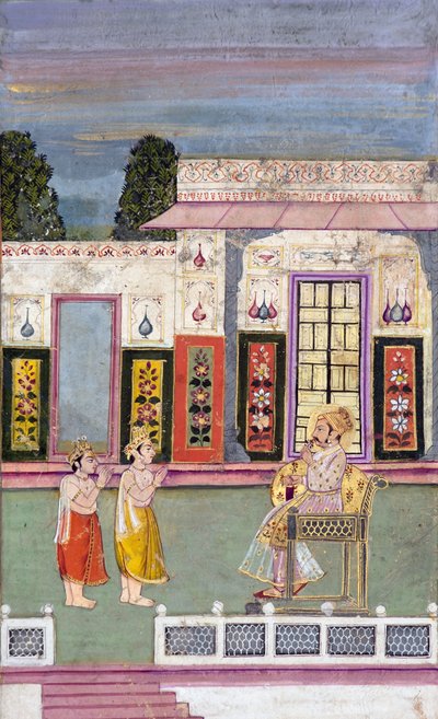 Maharaja Sawai Jai Singh accueilli par deux hommes couronnés - Indian School