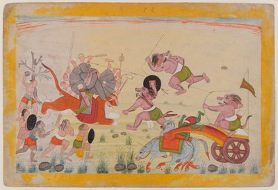 Mahasura attaque la Devi, folio d