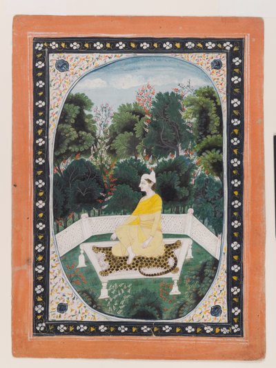 Homme méditant dans un jardin, c.1820-40 - Indian School