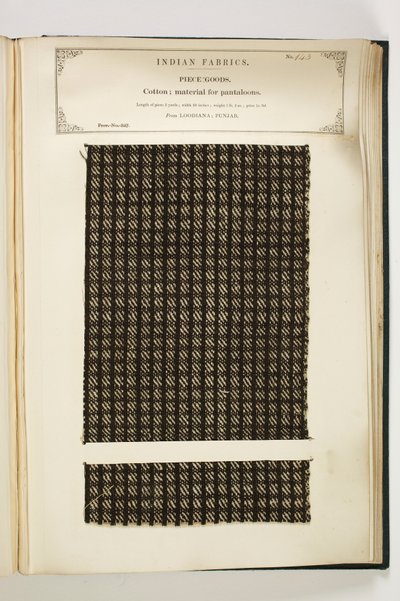 Matériel pour pantalons, Loodiana, Punjab, Pièces de tissu, de La Collection des fabricants de textiles de l