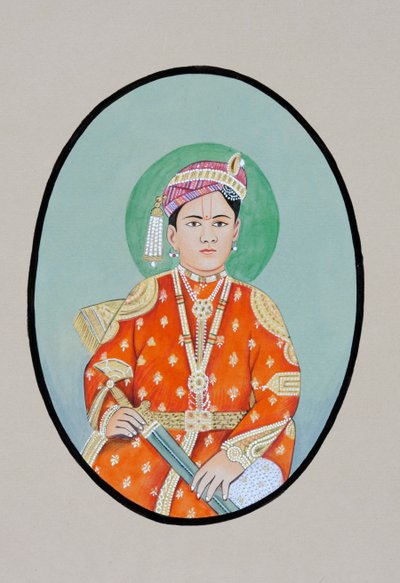 Peinture miniature de Maharaja Ganga Singh Bikaner - Indian School