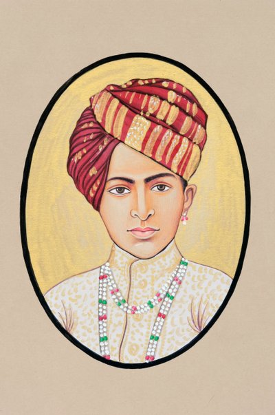 Peinture miniature de Maharaja Jai Singh Alwar - Indian School