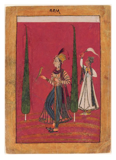 Princesse moghole dans un jardin, c.1700 - Indian School