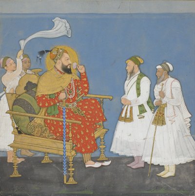 Muhammad Adil Shah II avec courtisans et serviteurs - Indian School