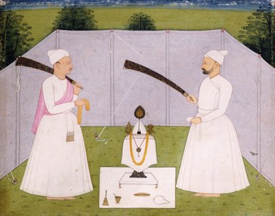 Pandits assistant au sanctuaire personnel de Balwant Singh - Indian School