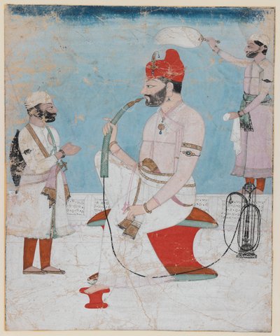 Portrait de Raja Sansar Chand de Kangra, vers 1800-10 - Indian School