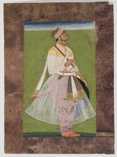 Portrait du chef Rathor Bhagwan Das, du clan Mertia de Rian, Jodhpur - Indian School