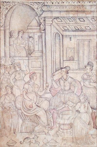 Marins portugais avec des femmes indiennes - Indian School