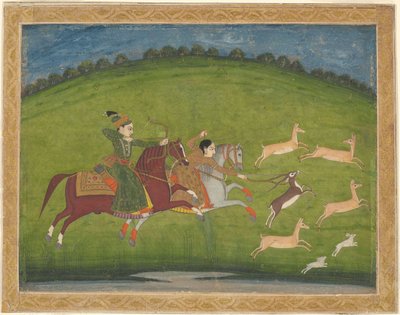 Le prince et la princesse chassent le blackbuck - Indian School