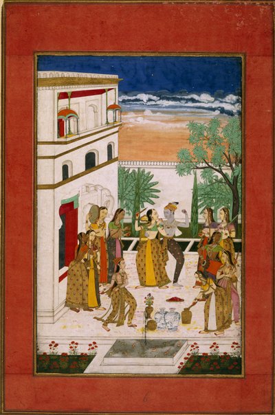 Radha et Krishna dansant, vers 1760 - Indian School