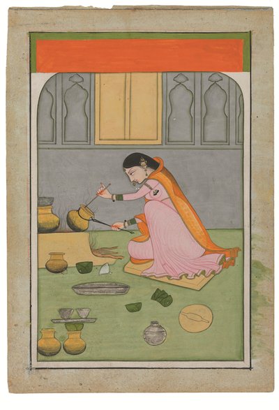 Radha dans la cuisine, vers 1810 - Indian School