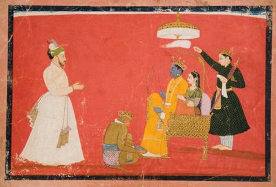 Rama et Sita sur le trône, c.1750 - Indian School