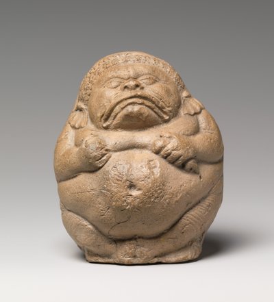 Hochet en forme de Yaksha grotesque accroupi - Indian School