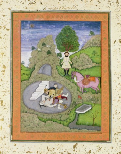 Rustam tuant le démon blanc, illustration du 