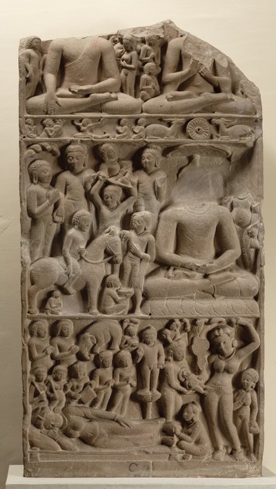 Scènes de la vie de Bouddha, Sarnath, Uttar Pradesh - Indian School