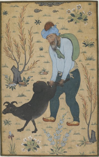 Berger et chèvre, dynastie moghole - Indian School