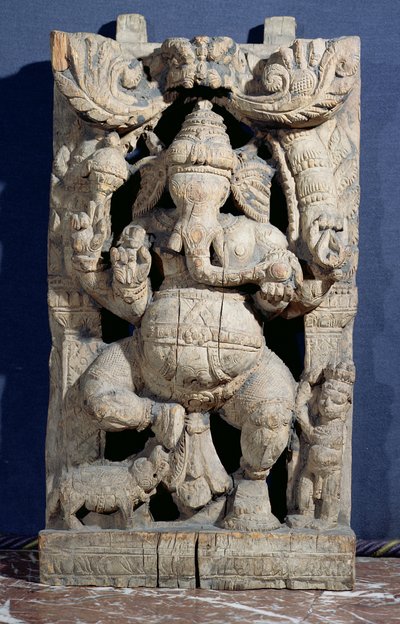 Statue de Ganesh Enthroné - Indian School