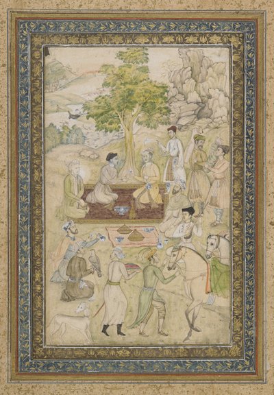 Sultan Murad et Sultan Daniyal en pique-nique, folio d