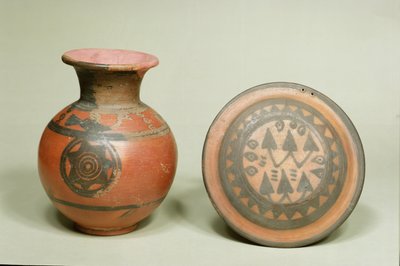 Pot en terre cuite et couvercle, du cimetière H à Harappa, vallée de l