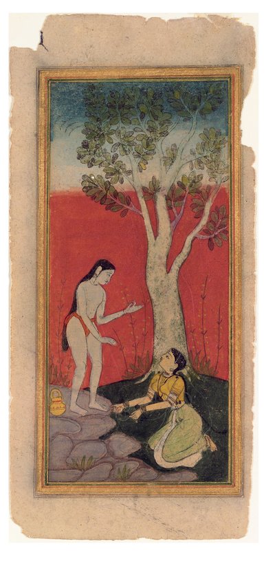 La nymphe céleste plaide avec le sage - Indian School