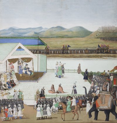 Le sultan turc Bayazid capturé devant Timur - Indian School