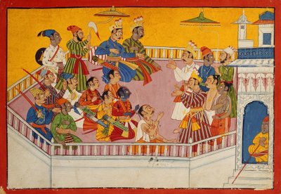 Les invités du mariage se rassemblent, c.1700 - Indian School