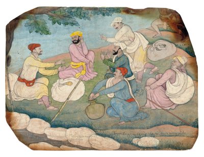 Voyageurs profitant de la musique au bord du chemin, milieu du XVIIIe siècle - Indian School