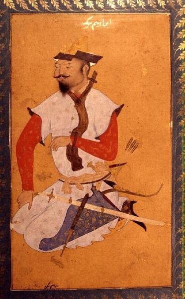 Prisonnier turcoman, du grand album Clive, XVIe siècle - Indian School