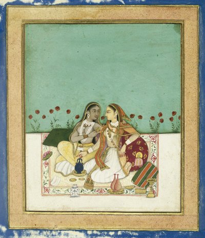 Deux femmes sur une terrasse, après 1700 - Indian School