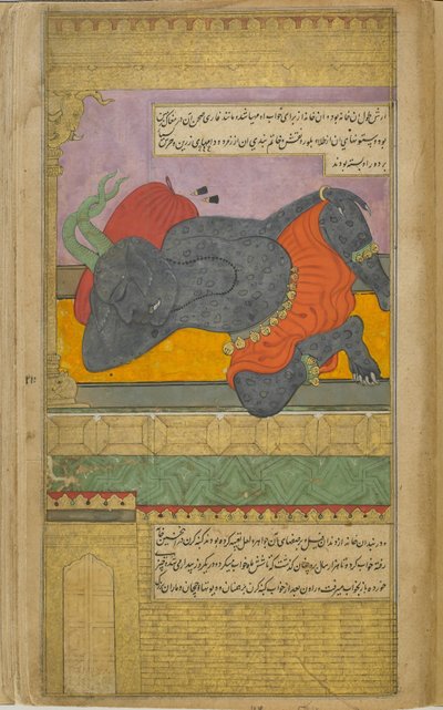 Kumbhakarna, trompé par les dieux pour demander à Brahma le don d