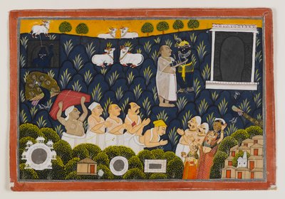 Adoration de Krishna, vers 1800 - Indian School