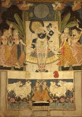 Adoration de Srinathaji, Nathdwara, École Rajput - Indian School