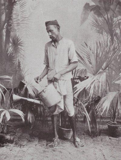 Bombay / Mumbai : Jardinier (photo n/b) - Indian photographer