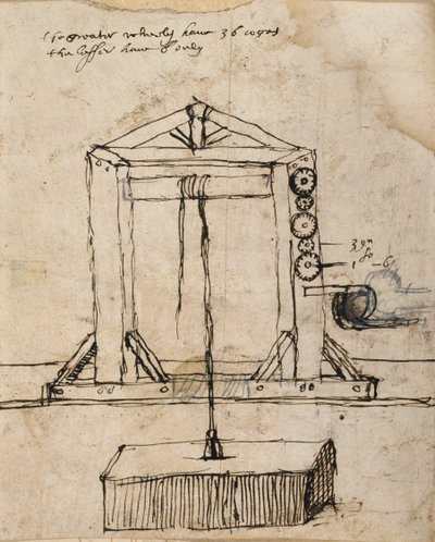 Diagramme pour une poulie soulevant de la maçonnerie - Inigo Jones