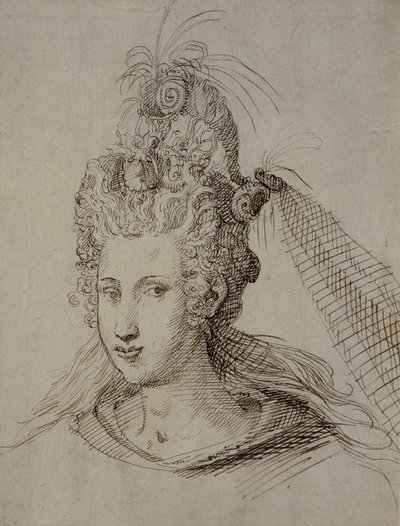 Coiffure, probablement pour Anne de Danemark - Inigo Jones
