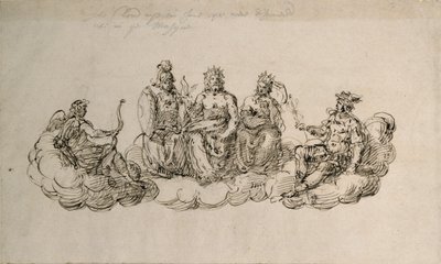 Jupiter avec le Sénat des Dieux, c.1622 - Inigo Jones