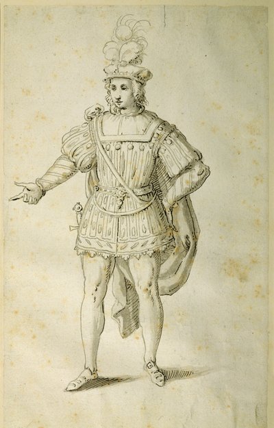 Jeune homme en costume britannique ancien, vers 1611 - Inigo Jones