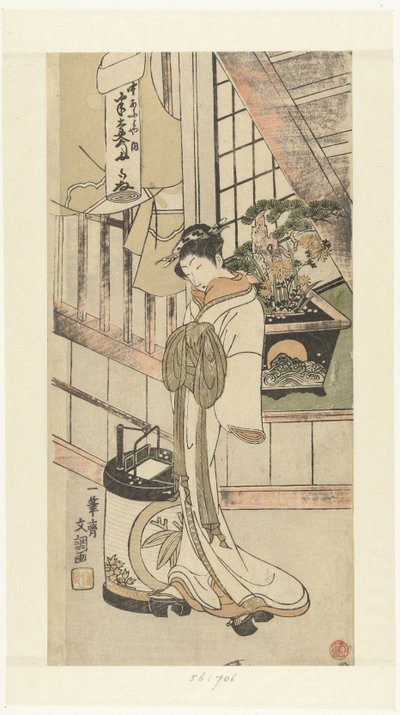 Courtisane Handayu de la maison Naka-omi - Ippitsusai Bunchō