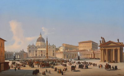 Piazza San Pietro, Rome - Ippolito Caffi