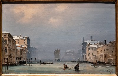 Neige et brouillard sur le Grand Canal - Ippolito Caffi