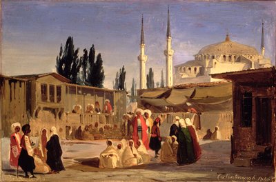 Le bazar des esclaves, Constantinople - Ippolito Caffi