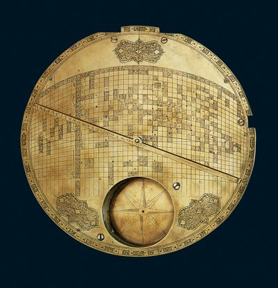 Carte du monde centrée sur La Mecque, dynastie safavide, d