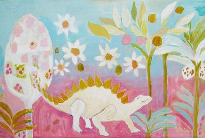 Jardin des dinosaures aux couleurs pastel - Iria Fernandez