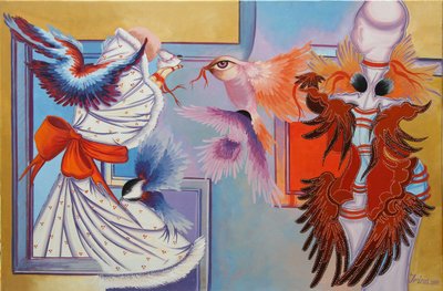 Ruban rouge et mésanges, 2015 - Irina Corduban