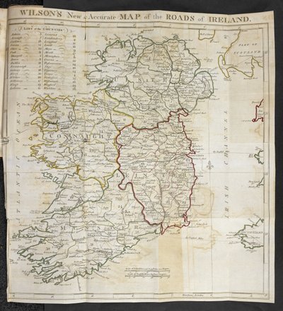 Carte des routes en Irlande, de 