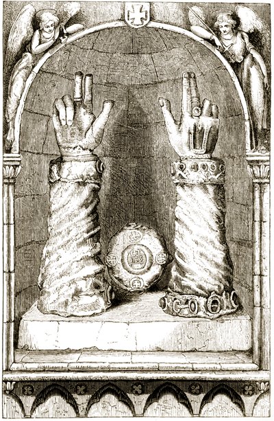 Reliquaire de la main de Saint Patrick, de The Trias Thaumaturga, ou Trois Saints Faiseurs de Miracles d