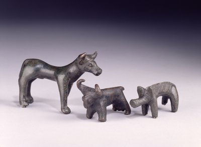 Deux taureaux, de Hongrie et un sanglier, de la grotte de Gower, Rhossilly, Pays de Galles, Âge du fer - Iron Age