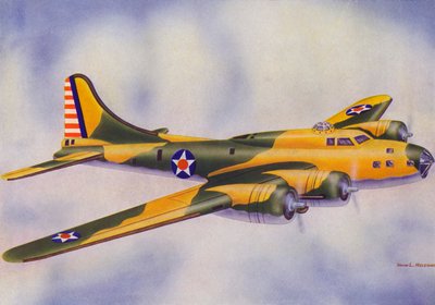 Boeing B-17E, Flying Fortress (lithographie couleur) - Irvin L. Holcombe