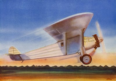 Ryan Monoplane, Spirit of St Louis (lithographie couleur) - Irvin L. Holcombe