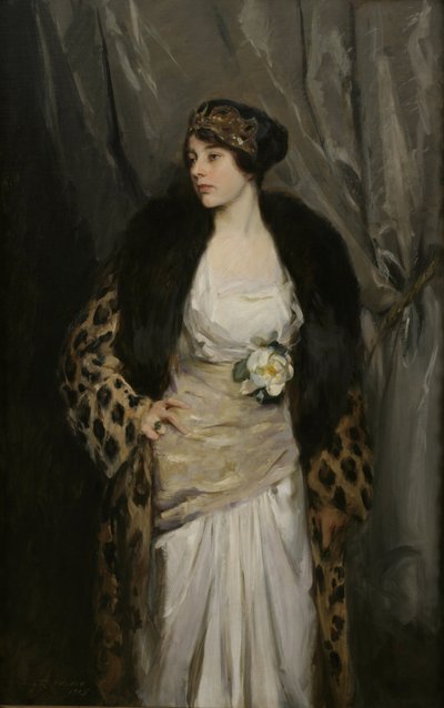 Gladys Wiles en manteau de léopard (Le Manteau de Léopard) - Irving Ramsay Wiles